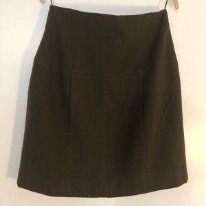 Chanel Boutique Green Wool Mini Skirt size 42